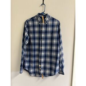 Ralph Lauren Men's Blue Multi Plaid  Button Down  Long Sleeve Shirt Sz L